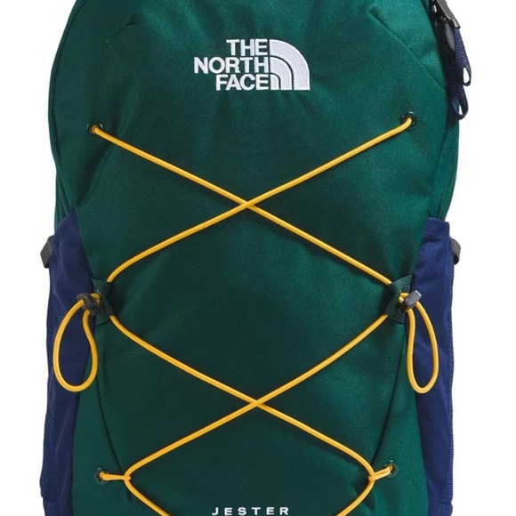 The North Face Green and Yellow Backpack with Durable Design